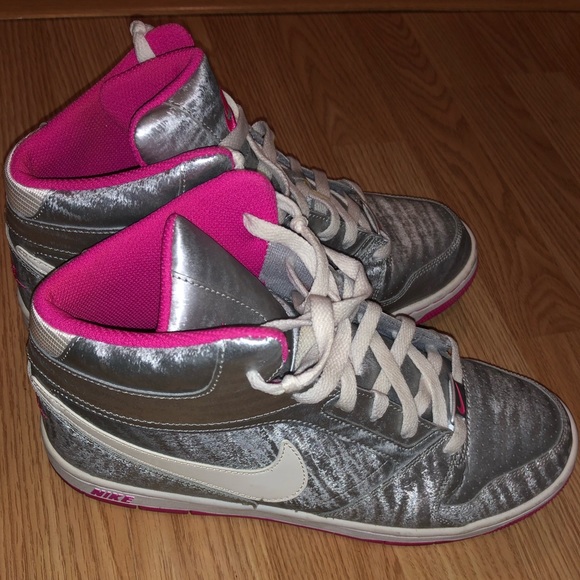 silver nike high tops